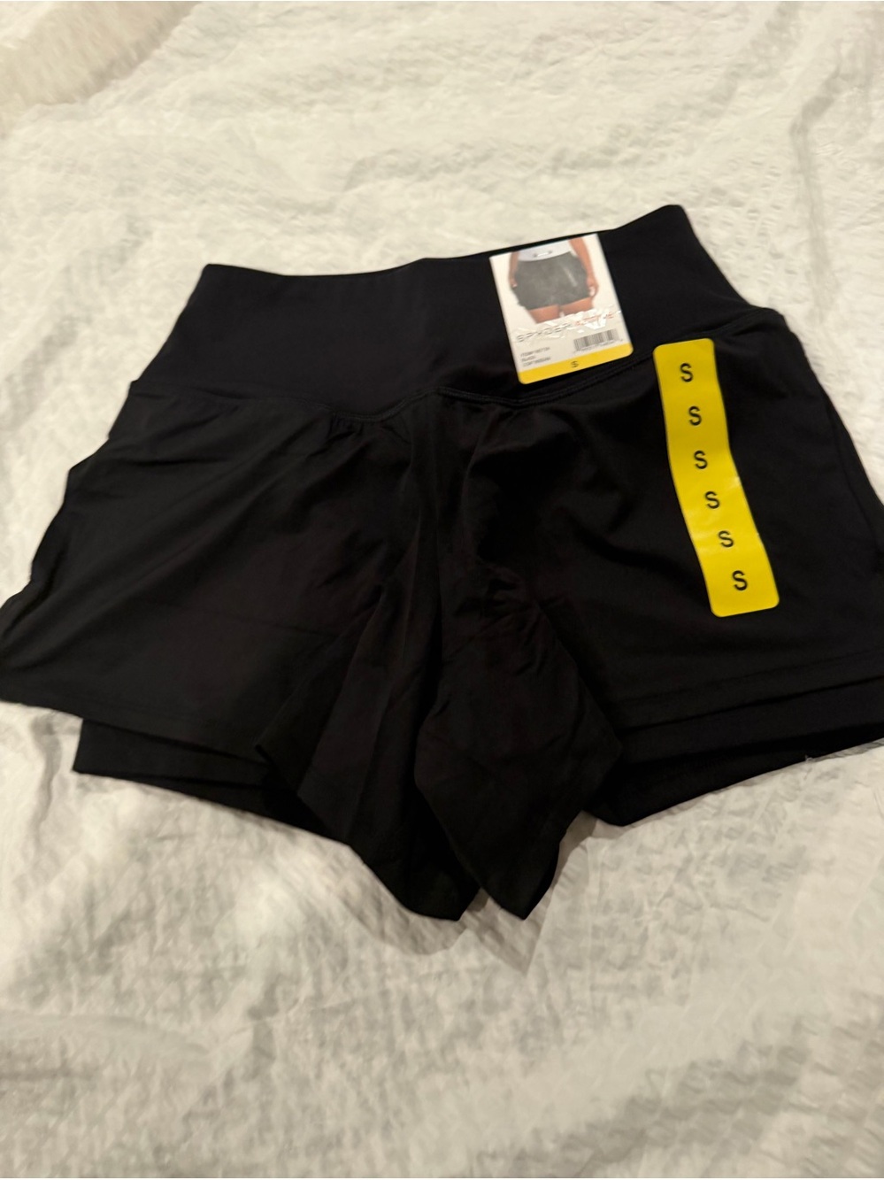 Women’s Black Athletic High-Rise Running Shorts